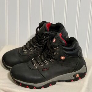 SwissGear Waterproof Hiking‎ Boots Womens 7.5 Black Leather Outdoor Trail Shoes